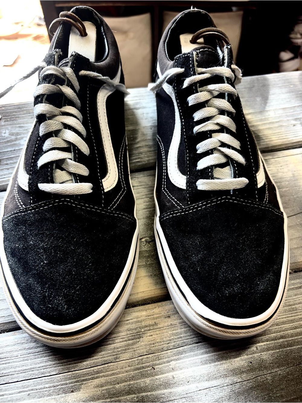 Vans Black and White Low-Top Men's Skate Sneakers